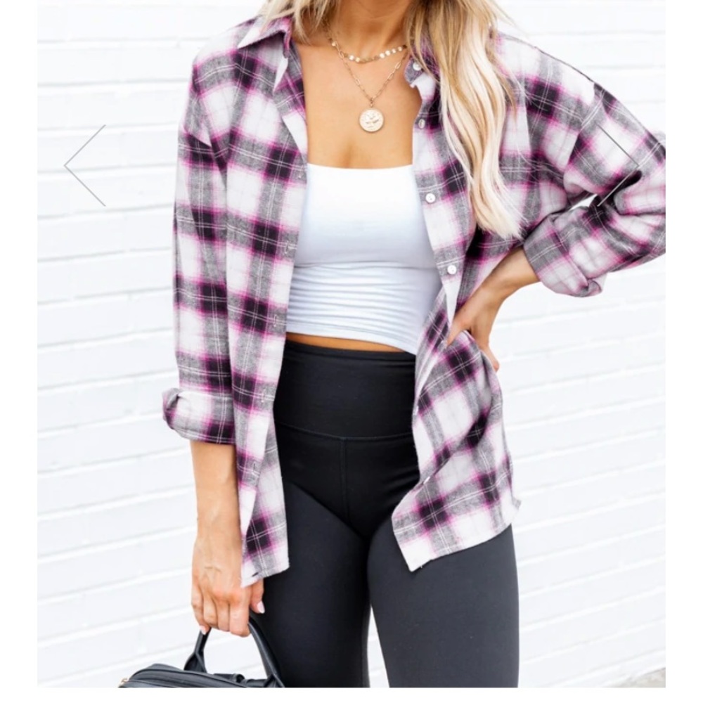 Pink lily pink plaid shirt